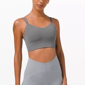 Lululemon Like a Cloud Long line Sports Bra Womens Size 6 or 8 Grey color